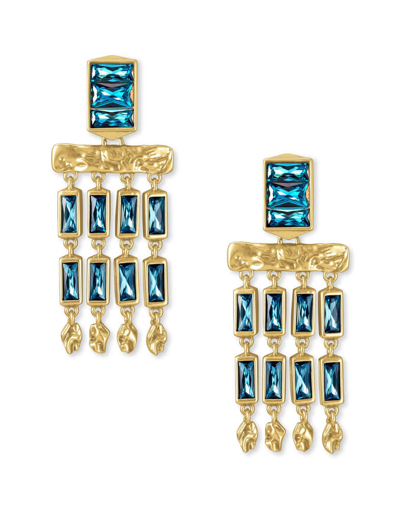 Kendra Scott Jack Vintage Gold Small Statement Earrings Teal Crysta – The Bugs Ear
