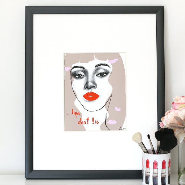 Lips Don t Lie 8 x10 Art Print Connor  Claire