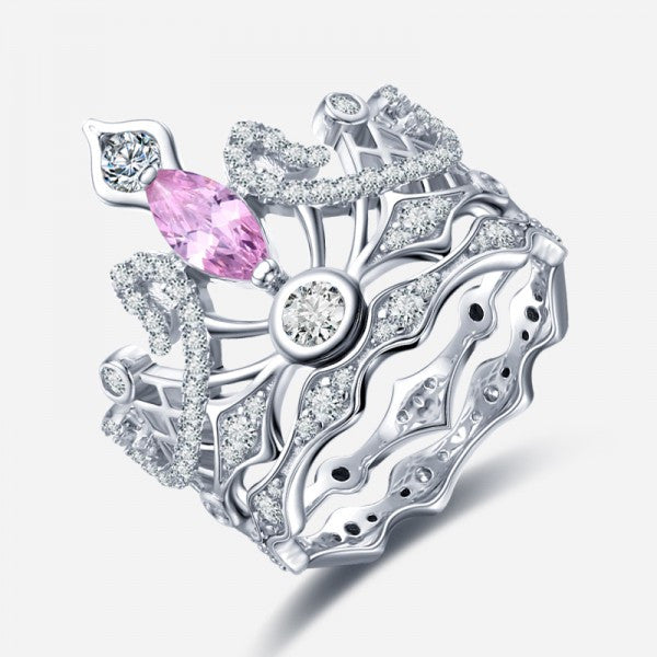 Crown-shaped Pink Diamond Engagement Ring – EverMarker