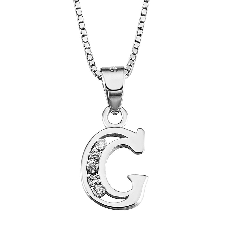 Initial Necklace in Sterling Silver Letter G – EverMarker