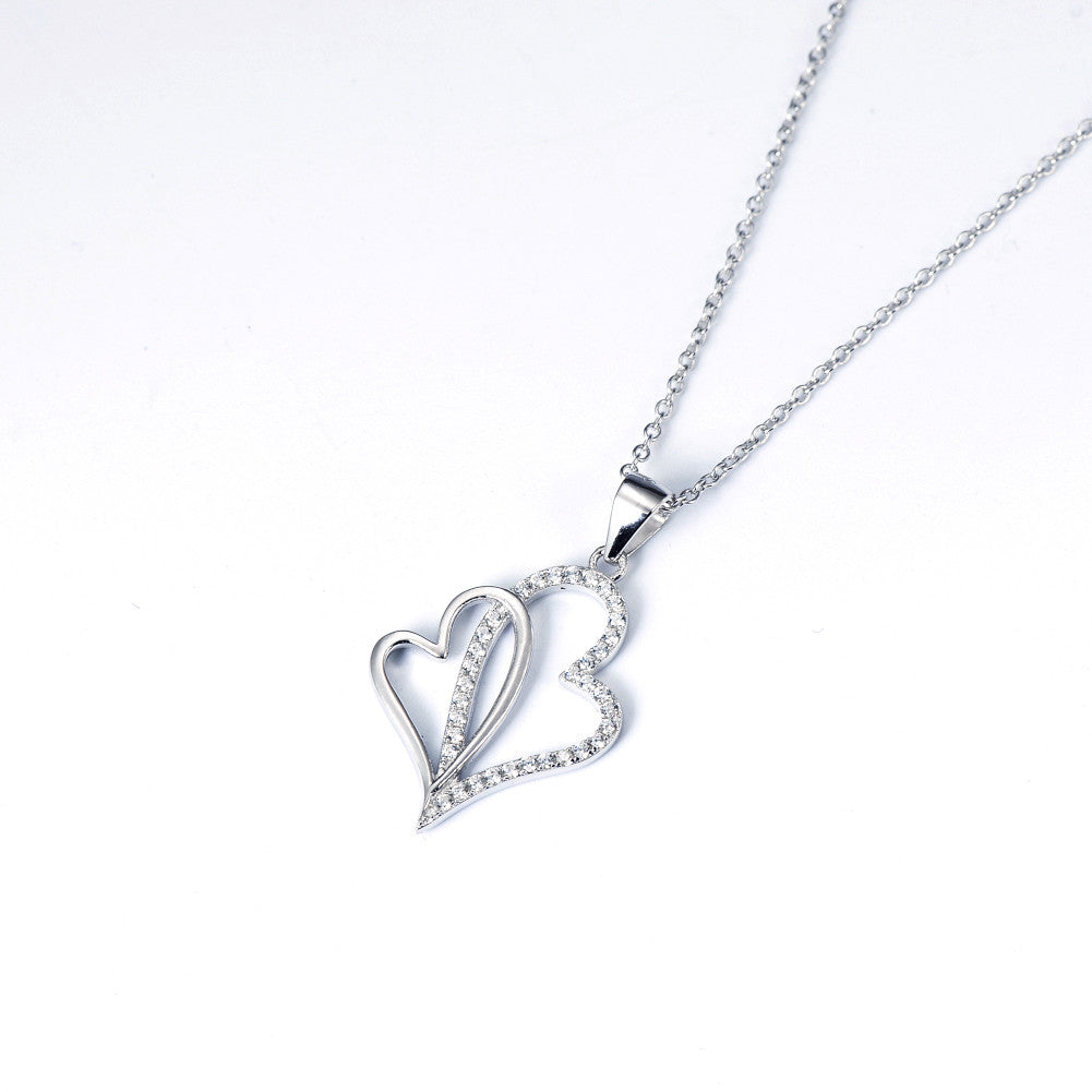 Silver Interlocking Hearts Pendant Necklace – EverMarker