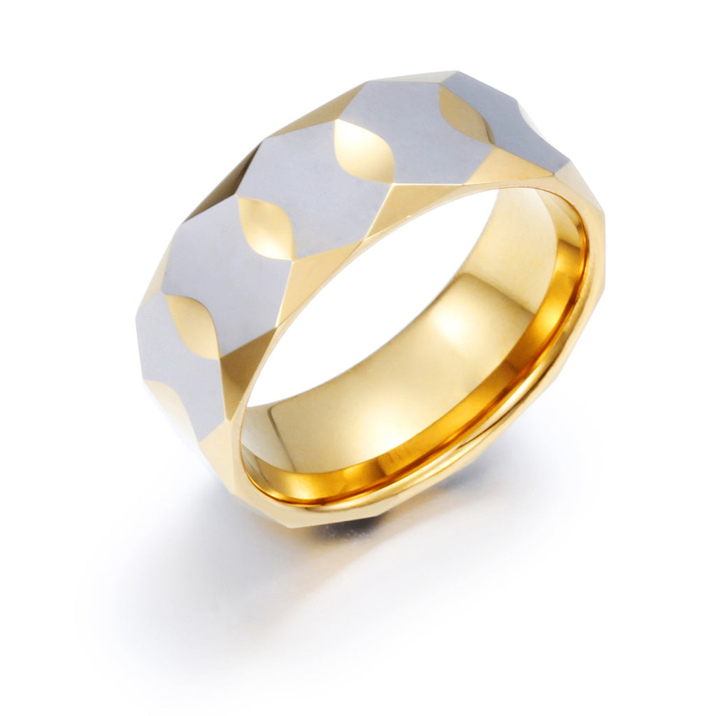 Personalized Diamond Pattern Tungsten Steel Men's Ring – EverMarker