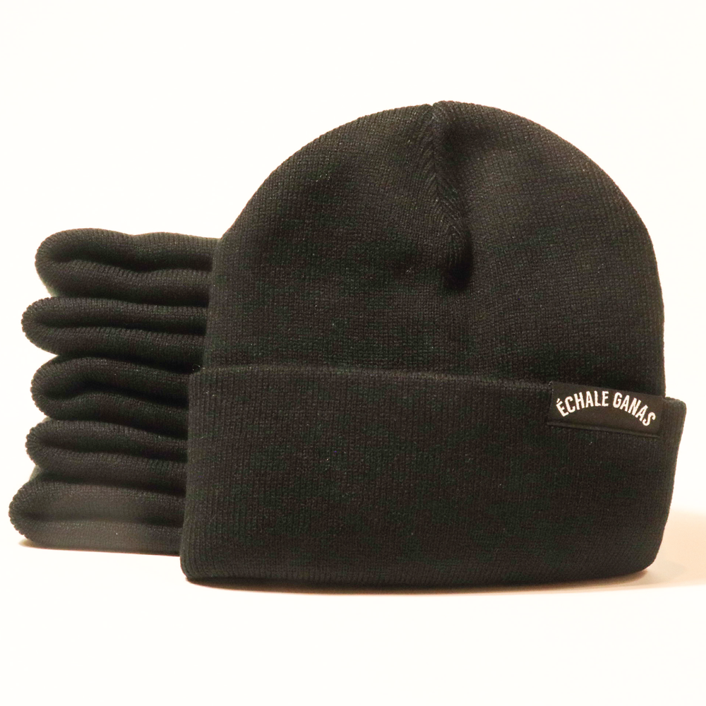 Yellow Woven Label Beanie – Echale Ganas Apparel