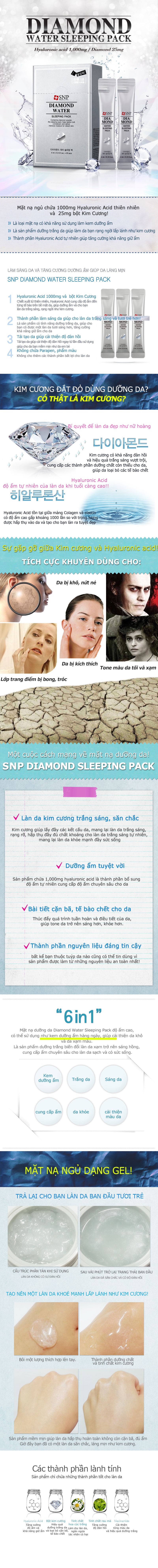 Mat na ngu duong am snp diamond water  sleeping pack dbeauty.vn