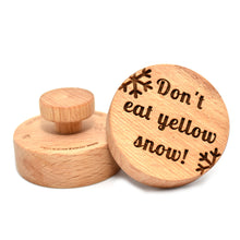 Cookie stamp - Don't eat yellow snow! - Woodnectar.com (woodnectar, wood, wooden box, cookie stamp, engraving)