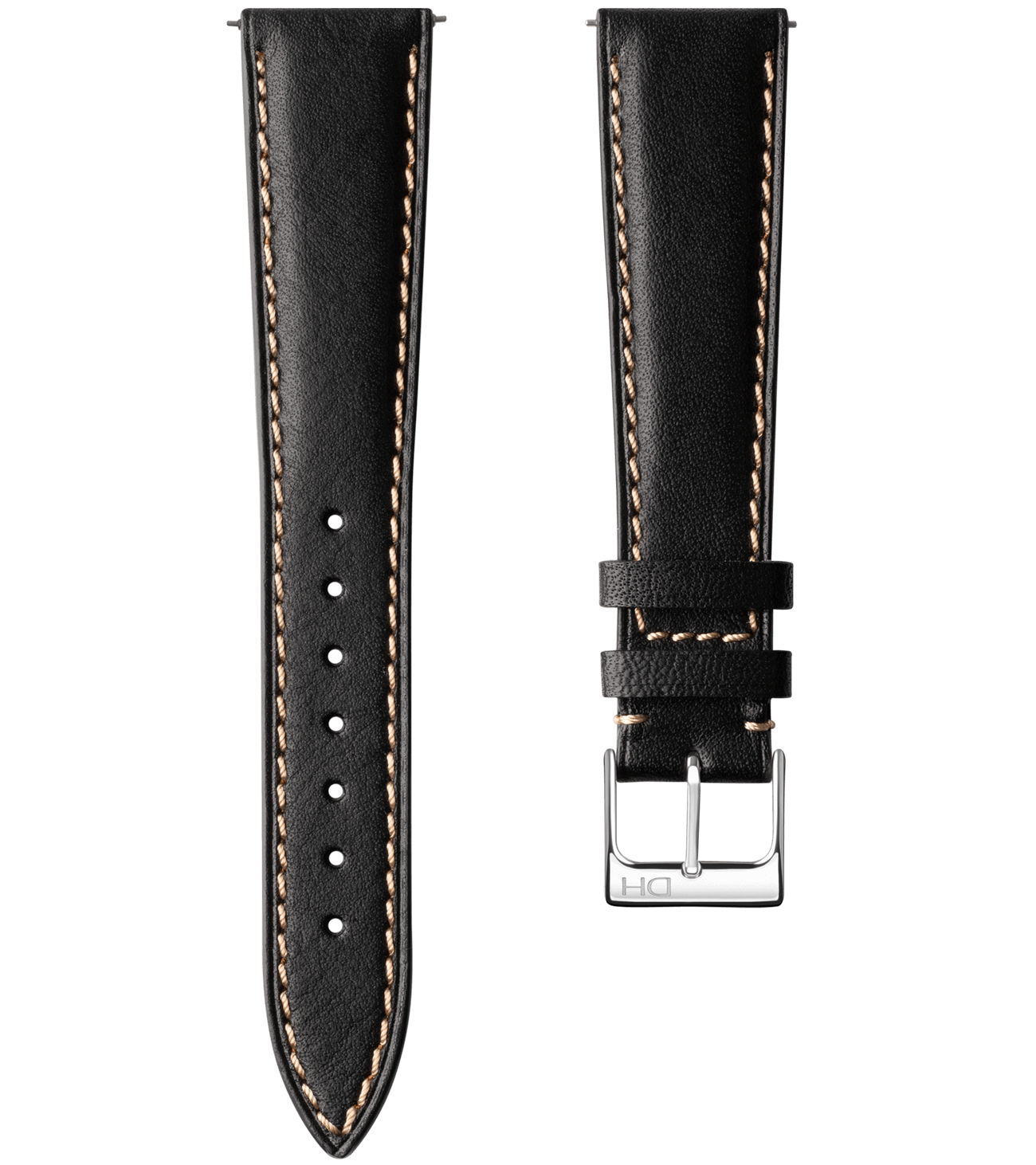 <h3>Leather Strap</h3> 1962 black with beige stitch top grain leather strap<br><span>Easy Release Strap</span>