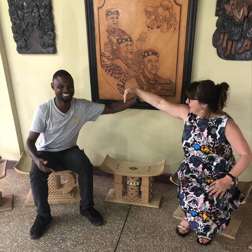 bee friedmann with gordon frimpong in ghana