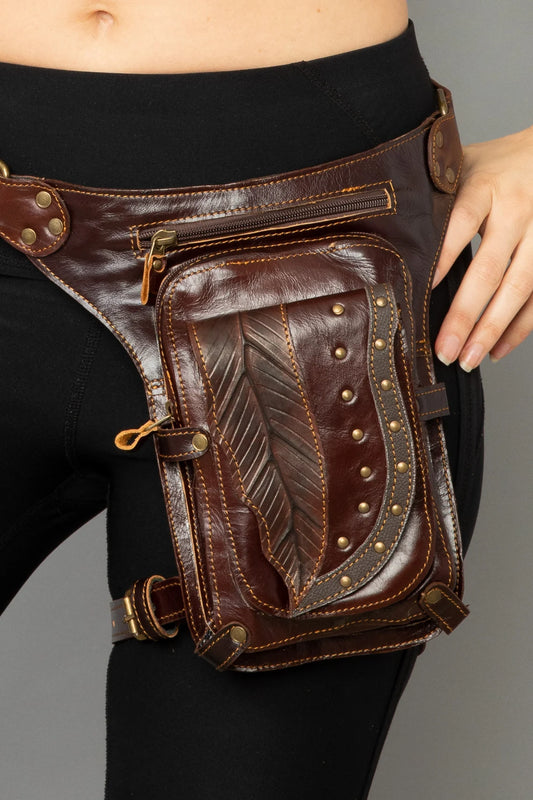 Leather Leg utility Bag belt thigh bag, thigh holster leather, hip bag –  AdrianFodeaLeather