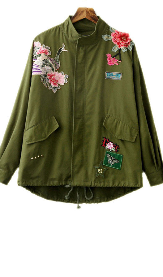 Embroidery Green Jacket – romoti