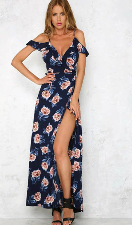 Floral Maxi Slit Dress – romoti