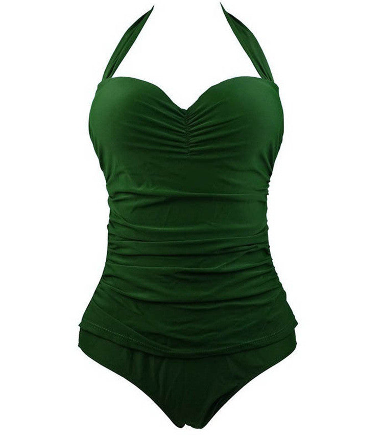 Solid Color One Piece Swimsuit – romoti