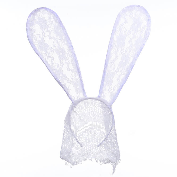 Lace Rabbit Ears Hair Band And Mask Romoti 9916