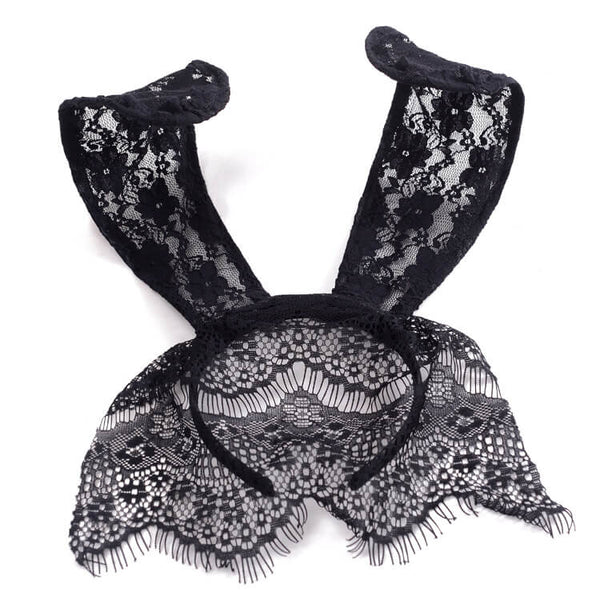 Lace Rabbit Ears Hair Band And Mask Romoti 3966