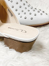 Cooper White Studded Mule