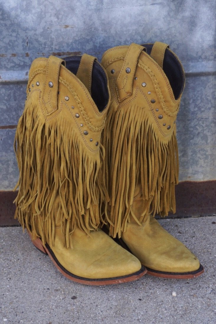 liberty black boots fringe