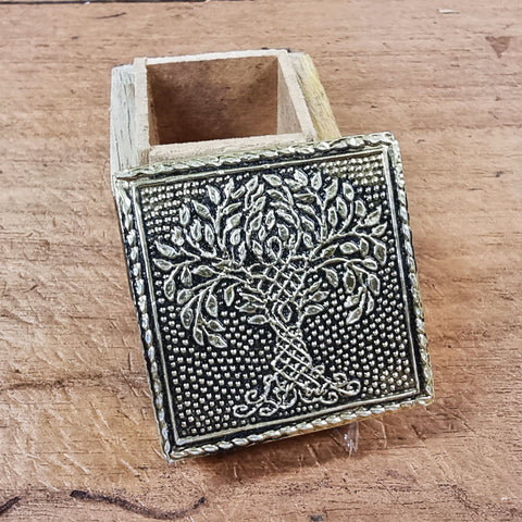 Mini Brass & Wood Box - Tree Of Life