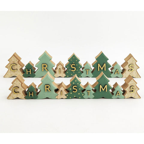Christmas Tree Decorative Sign - Sage 40cm