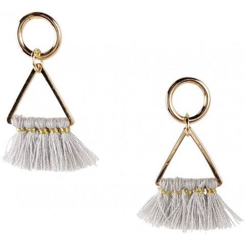 Grey Triangle Tassel Earrings - mmturffarm