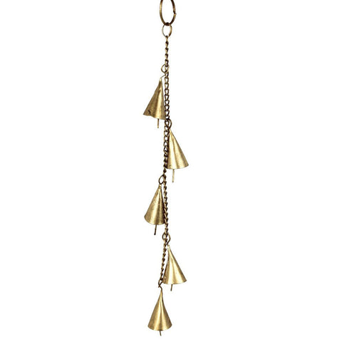 Hanging Gold Bells On Chain - 30cm