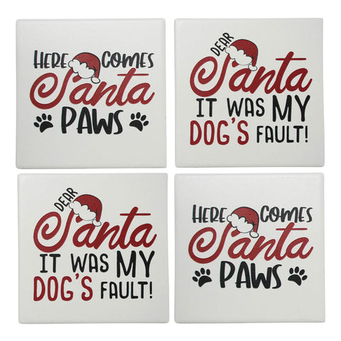 It Was My Dog's Fault Christmas Set of 4 Coasters