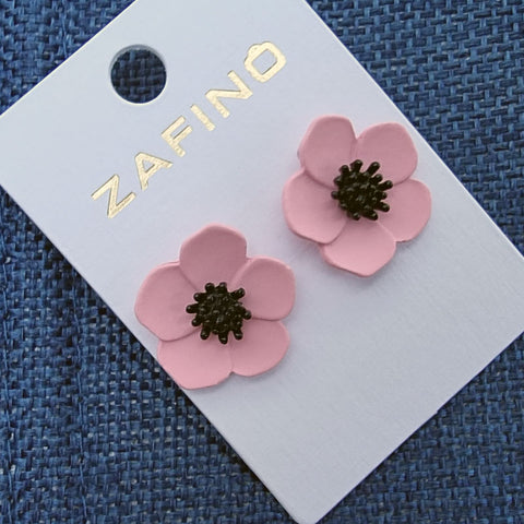 Mini Flower Stud Earrings By Zafino - Pink