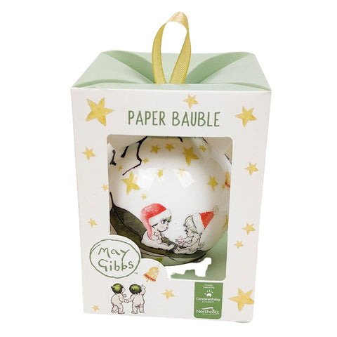 May Gibbs Gift Boxed Christmas Bauble Ornament - Green (a)