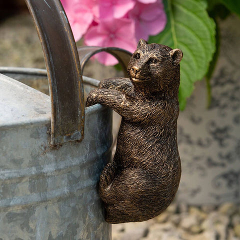 Pot Buddy Antique Bronze Brown Bear