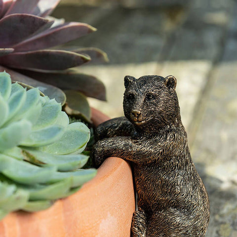 Pot Buddy Antique Bronze Brown Bear