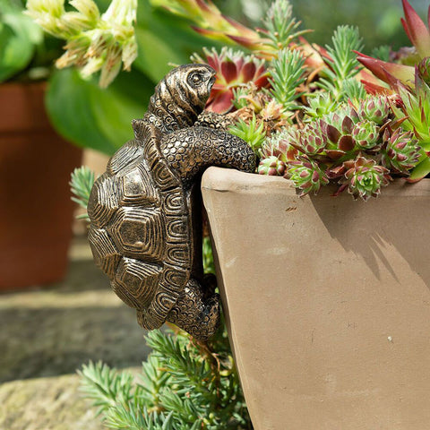 Pot Buddy Antique Bronze Tortoise