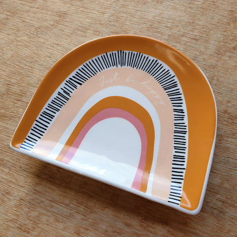 Just Be Happy Rainbow Trinket Dish - mmturffarm