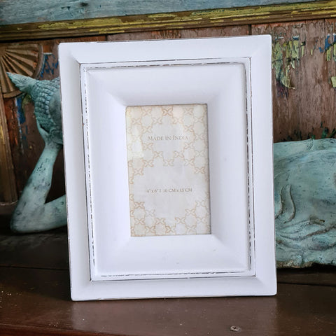 Whitewashed Wooden Photo Frame 4 x 6