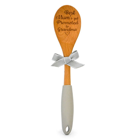 Best Mums Get Promoted To Grandma Wooden Spoon With Silicone Handle