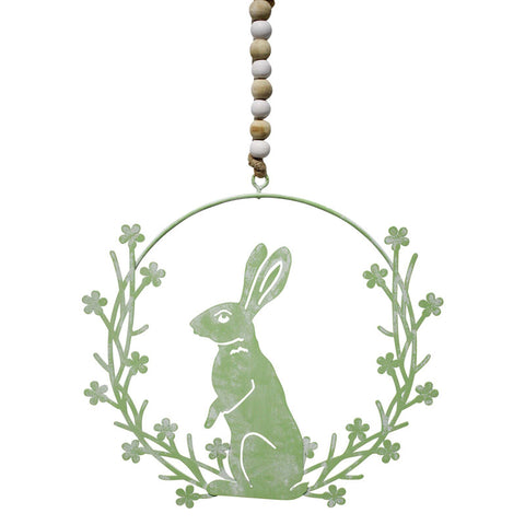 Hanging Rabbit Wreath - Sage Green