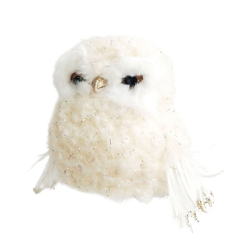 Cute Owl Christmas Ornament - White