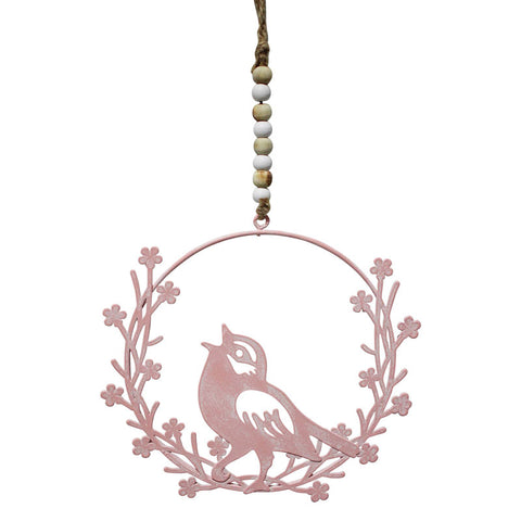 Hanging Bird Wreath - Pink