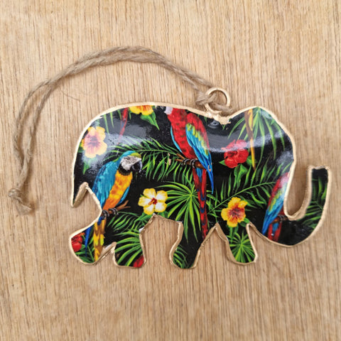 Tropical Metal Elephant Ornament - 3 Designs