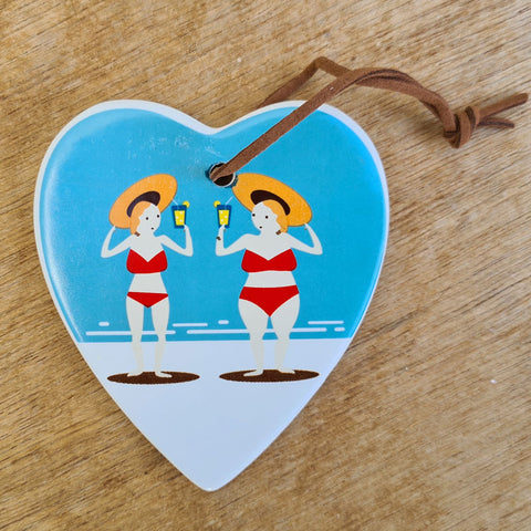 Hanging Heart Partners In Crime Friends Ornament