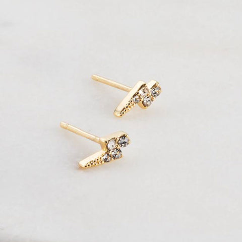 Jackie Crystal Lightning Bolt Earring