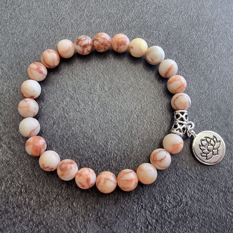 Jasper Lotus Stretch Bracelet