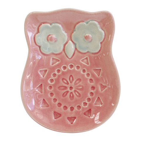 Owl Trinket Plate - Pink