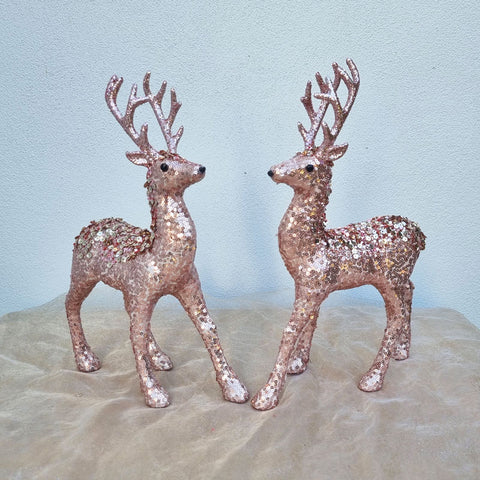 Christmas Glitter Reindeer Pink - Large 32cm