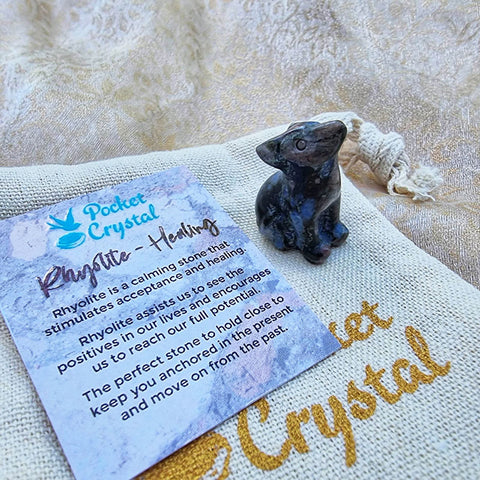 Rhyolite Pocket Crystal Wolf - Healing