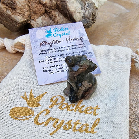 Rhyolite Pocket Crystal Wolf - Healing