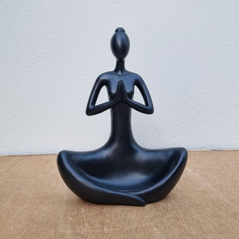 Yoga Lady Figurine - Black 24cm
