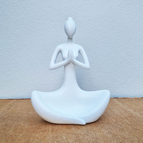 Yoga Lady Figurine - White 24cm