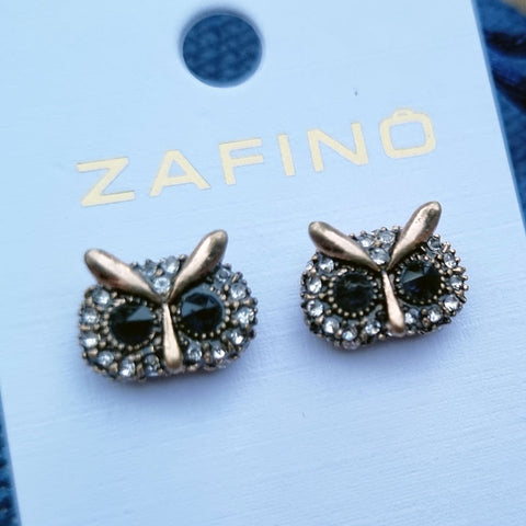 Jewelled Owl Stud Earrings