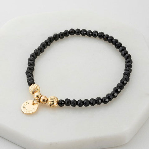 Black Beaded Stretch Bracelet