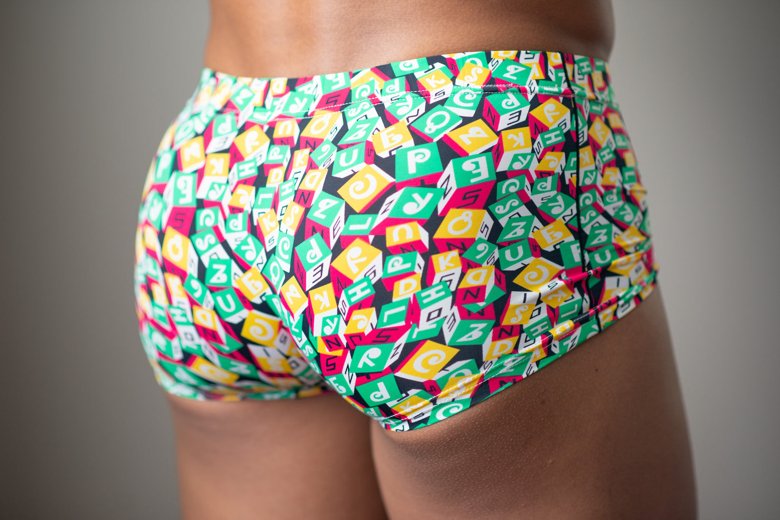 Square Print Boxers - Black - TasteeTreasures