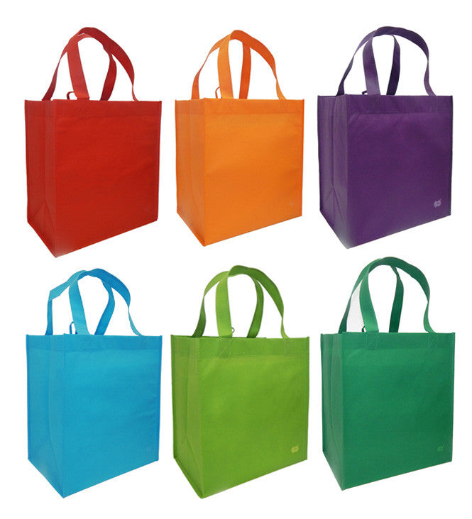 Insulated Tote Bags (3), White + (6) Bright Reusable Grocery Totes Bag ...