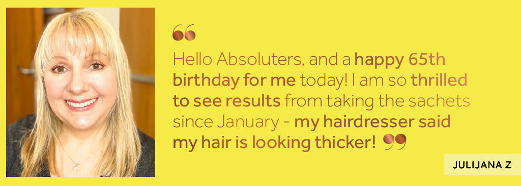Customer review of an Absoluter loving Absolute Collagen for hair loss